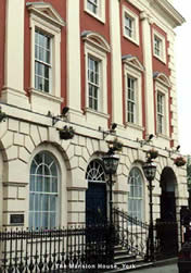 Mansion House, designed by Richard Boyle and completed in 1726. Stand here with your back to the wall and look to your left at the large stone building inscribed 'Yorkshire Insurance Co.' Here stood the Praetorian Gate, the principal entrance to the city in Roman Times. 